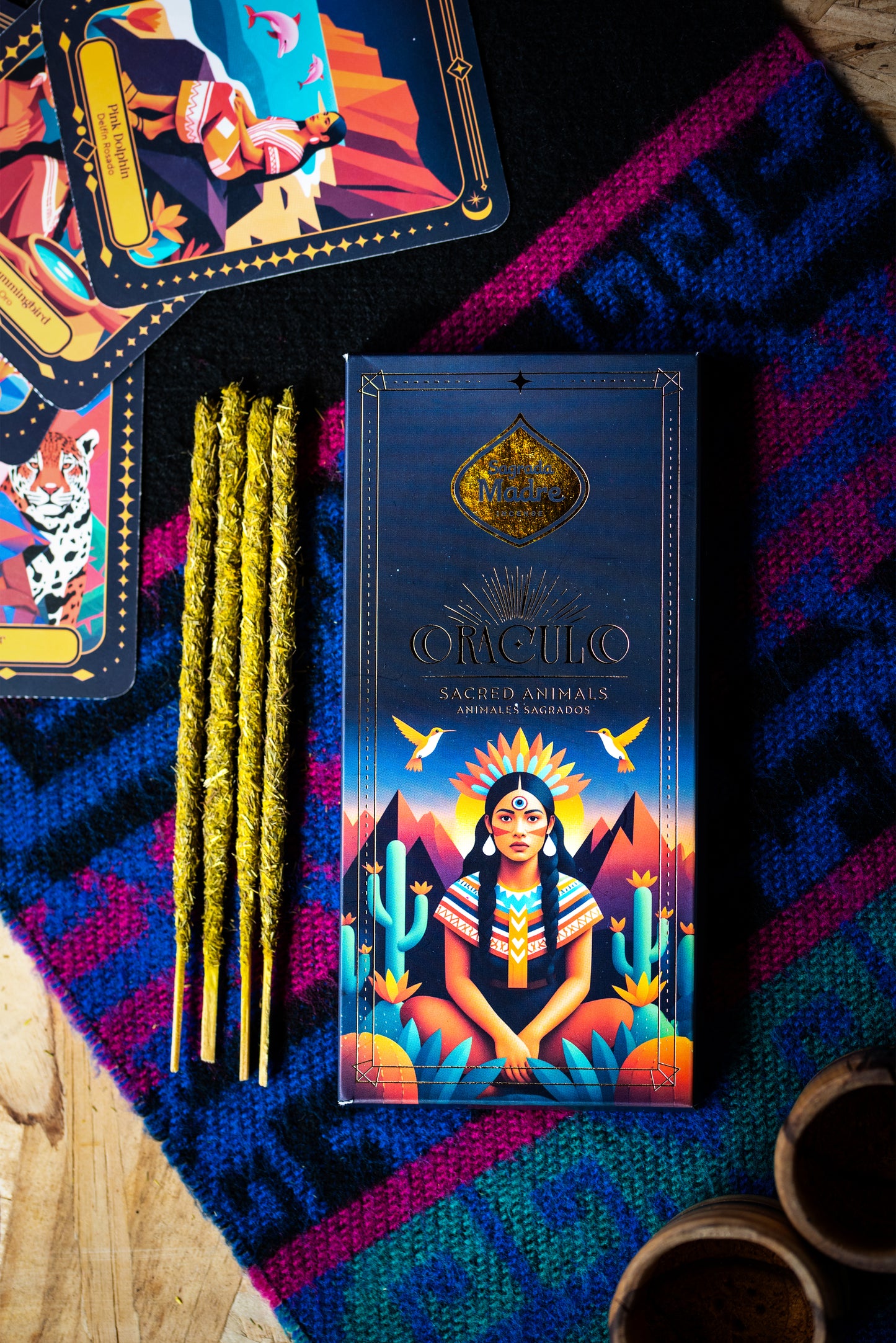 Oracolul Animalelor Sacre cu bețișoare parfumate naturale (SAGRADA MADRE – Oráculo)
