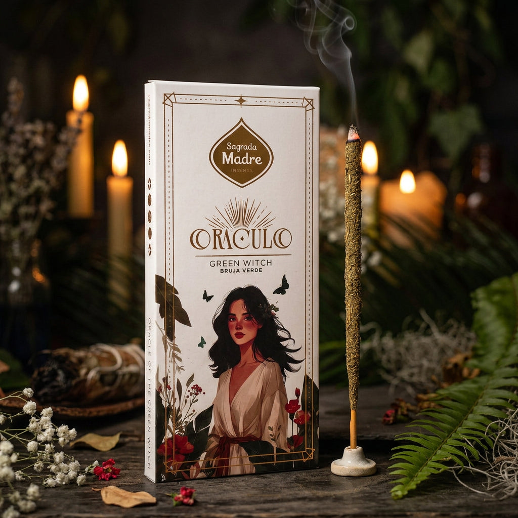 Oracolul Vrăjitoarei Verzi cu bețișoare parfumate naturale (SAGRADA MADRE – Oráculo)