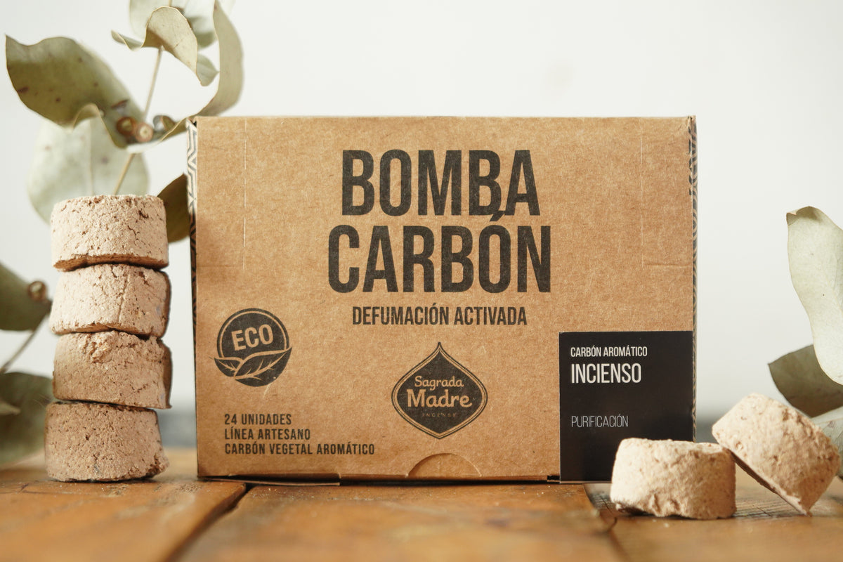 Pastile de fumigație cu cărbune natural vegetal și Tămâie pentru purificare x24 (SAGRADA MADRE - Bomba Carbon)
