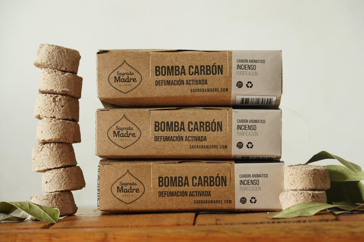 Pastile de fumigație cu cărbune natural vegetal și Tămâie pentru purificare x24 (SAGRADA MADRE - Bomba Carbon)