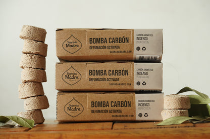 Pastile de fumigație cu cărbune natural vegetal și Tămâie pentru purificare x24 (SAGRADA MADRE - Bomba Carbon)