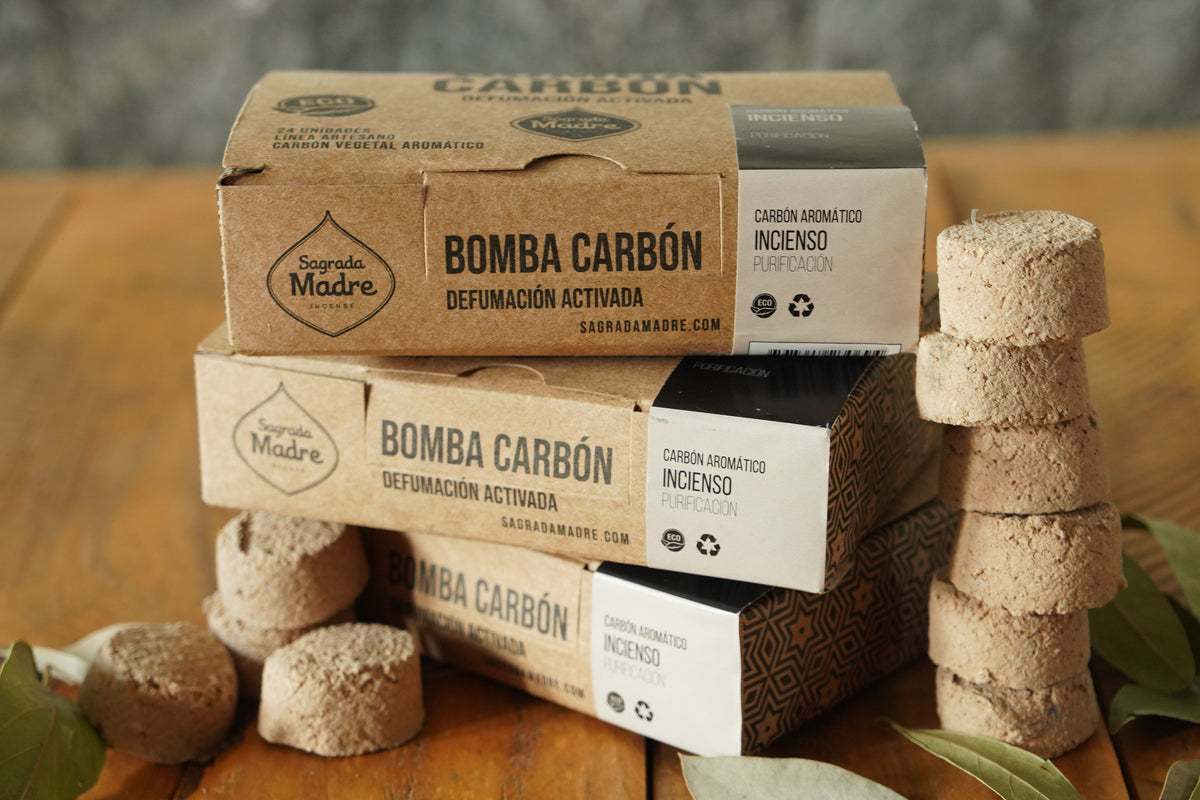 Pastile de fumigație cu cărbune natural vegetal și Tămâie pentru purificare x24 (SAGRADA MADRE - Bomba Carbon)