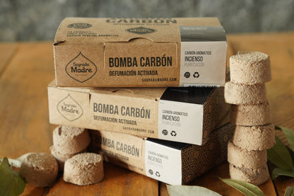 Pastile de fumigație cu cărbune natural vegetal și Tămâie pentru purificare x24 (SAGRADA MADRE - Bomba Carbon)