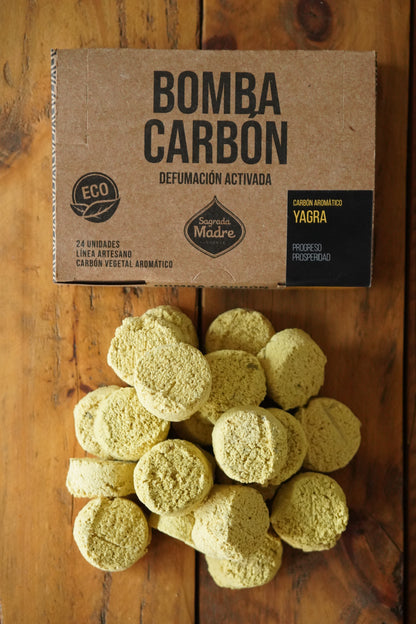Pastile de fumigație cu cărbune natural vegetal și Yagra pentru prosperitate x24 (SAGRADA MADRE - Bomba Carbon)