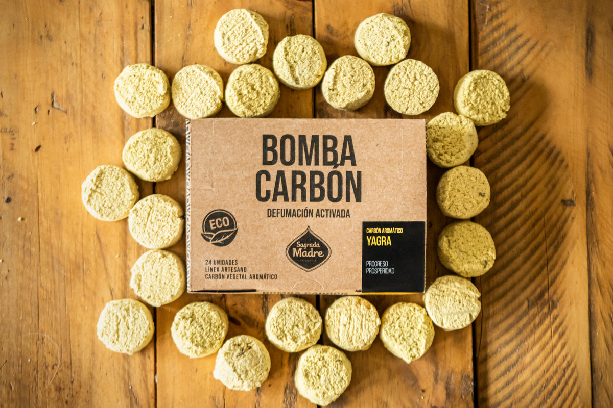 Pastile de fumigație cu cărbune natural vegetal și Yagra pentru prosperitate x24 (SAGRADA MADRE - Bomba Carbon)