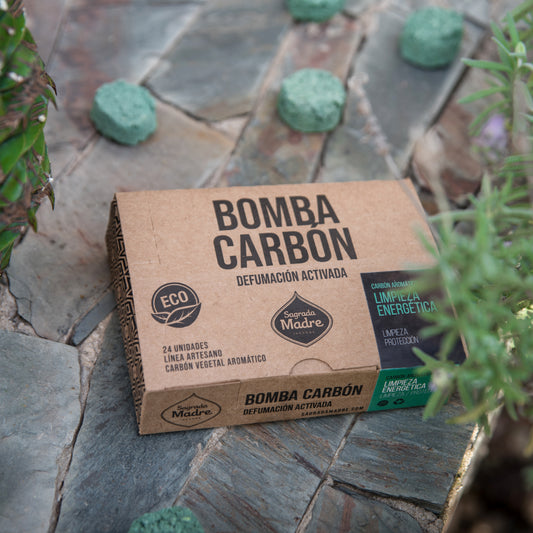 Pastile de fumigație cu cărbune natural vegetal și mix de rășini pentru curățare energetică și purificare x24 (SAGRADA MADRE - Bomba Carbon)