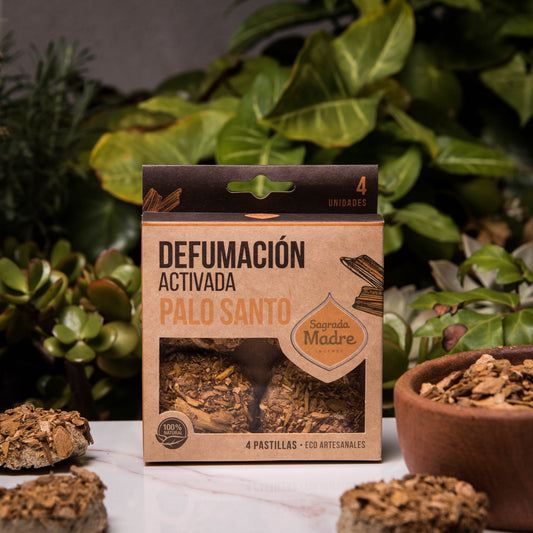 Pastile de fumigație ritualizate cu Palo Santo pentru curățare energetică (SAGRADA MADRE - Defumación Activada X4)