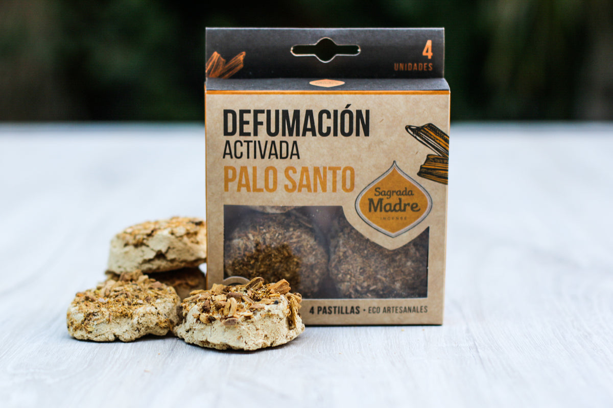 Pastile de fumigație ritualizate cu Palo Santo pentru curățare energetică (SAGRADA MADRE - Defumación Activada X4)