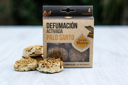 Pastile de fumigație ritualizate cu Palo Santo pentru curățare energetică (SAGRADA MADRE - Defumación Activada X4)