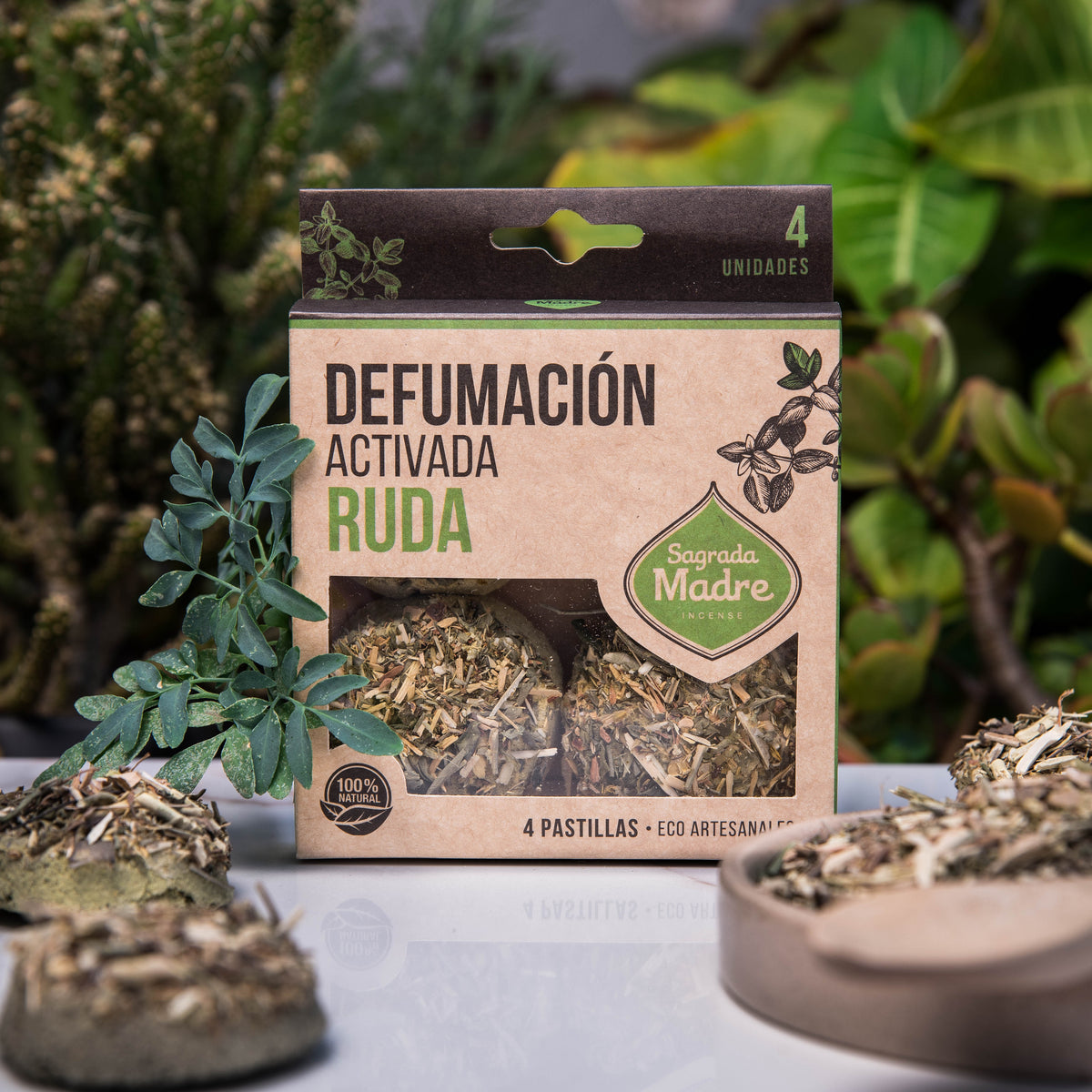 Pastile de fumigație ritualizate cu Ruda pentru transmutare (SAGRADA MADRE - Defumación Activada X4)