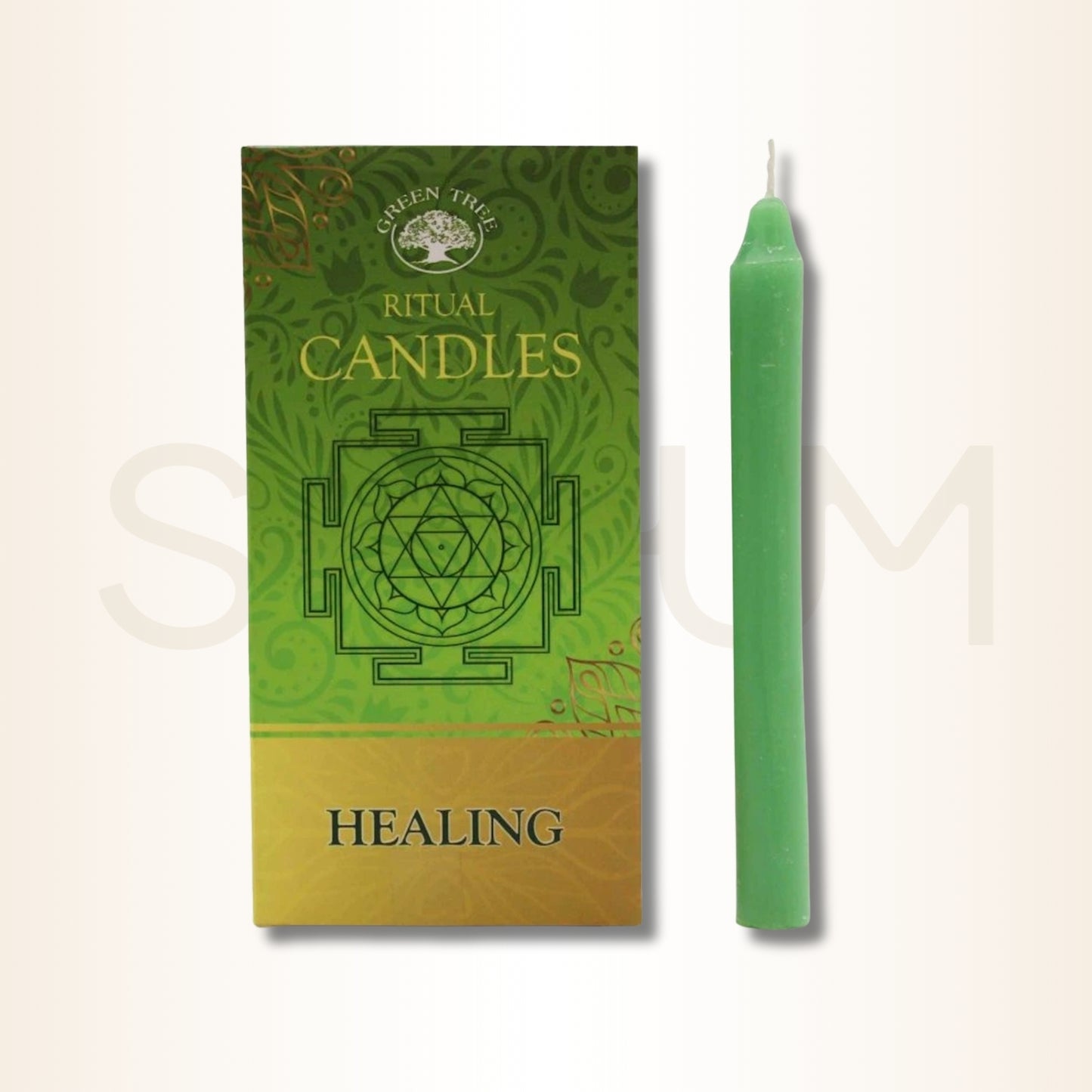 Set lumânări ritualizate verzi pentru vindecare (GREEN TREE - Healing)