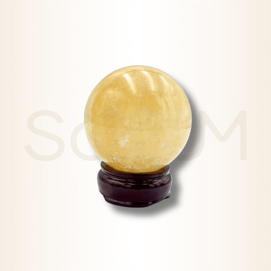 Sferă galbenă de calcit pentru regenerare, creativitate și vitalizare