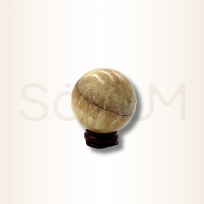 Sferă galbenă de calcit pentru regenerare, creativitate și vitalizare