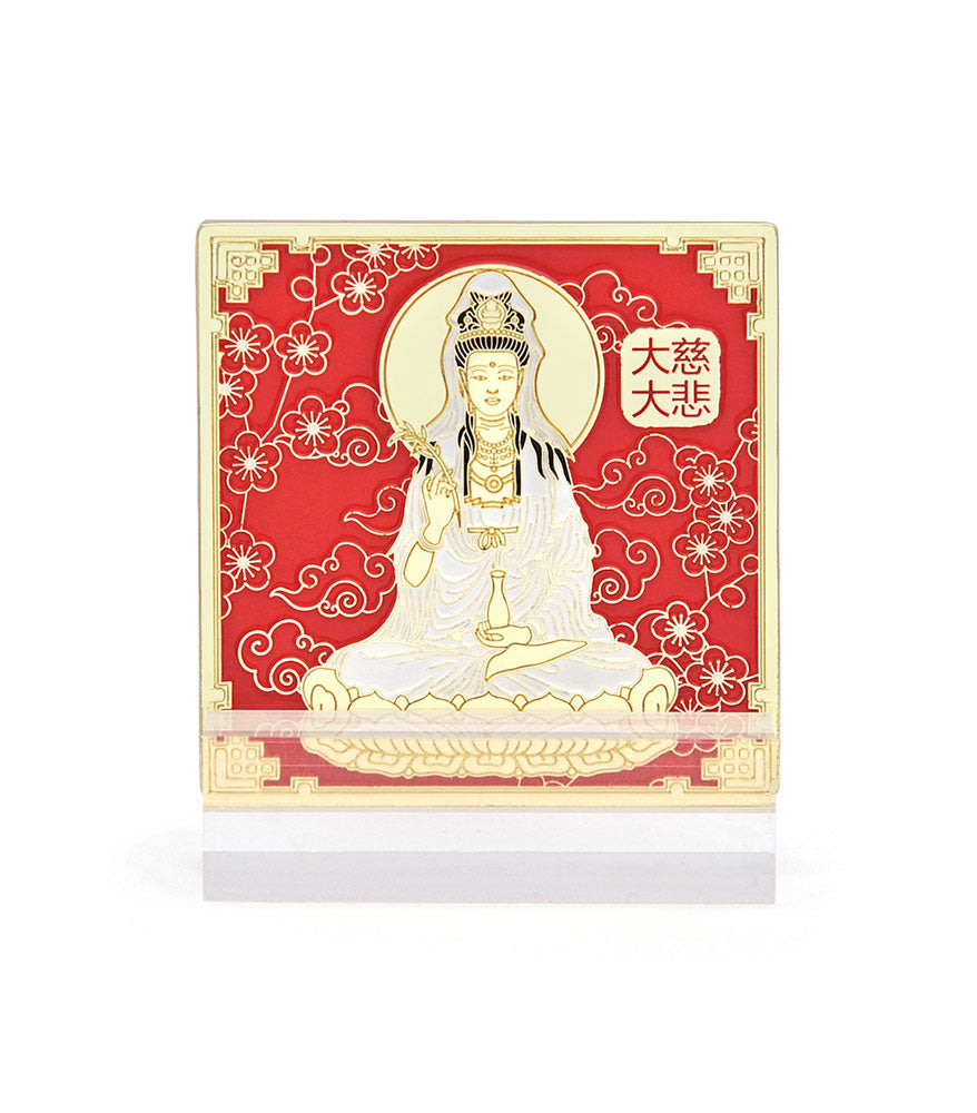 Placa Kwan Yin cu Om Mani Padme Hum