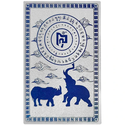 Card de protecție contra furturilor cu Rinocer si Elefant albastru